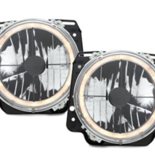 Кристални фарове с Angel Eyes и кръст GOLF II  (83-93) –  хром