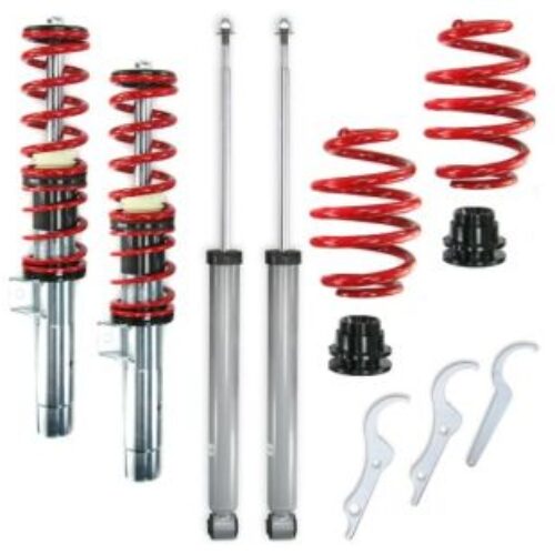 Регулируемо окачване за BMW E46 (1998-2005)  – Червени пружини