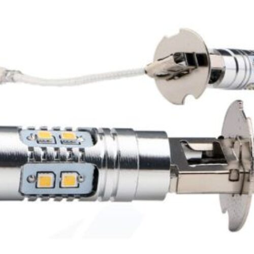 Диодна крушка H3 10W с 10 диода 2323 и лупа