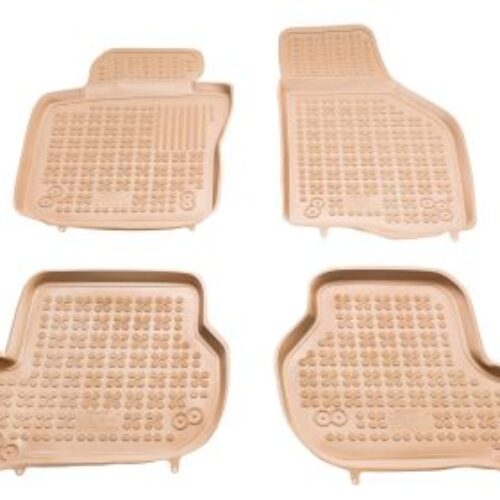 Гумени стелки за VW Golf 5 / Golf 6 / Jetta / Seat Leon (2004-2012) / Sirocco / Octavia 2 (2004-2013)  – тип леген бежови