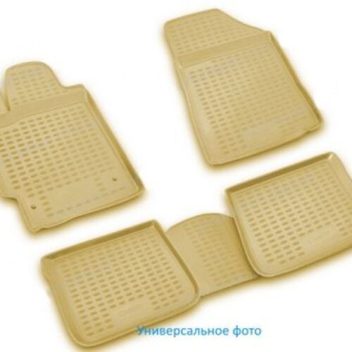 3D Гумени стелки за Audi A8 (2002-2009) long base, бежови 4pcs.
