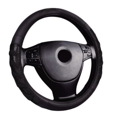 Кожен калъф за волан 38см – Comfort – черен цвят