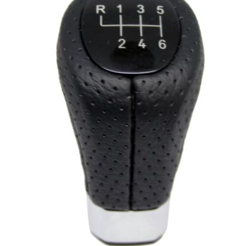 Топка за скоростен лост за BMW с 6 скорости – черна кожа с пори