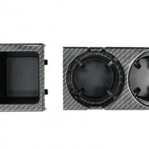 Поставка за чаши – къп холдер за BMW E46 с монетник карбон – комплект 2бр.