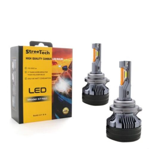 Лед крушки – Led система 9006 / HB4 Streetech модел STN1 за фарове – 170 000 Лукса, 65W – Canbus 6000K – 1700% повече светлина