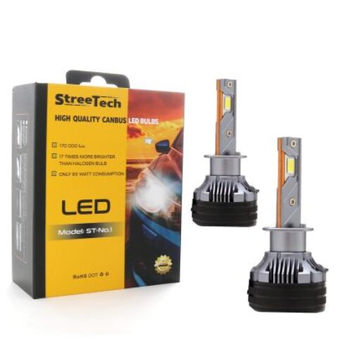 Лед крушки – Led система H1 Streetech модел STN1 за фарове – 170 000 Лукса, 65W – Canbus 6000K – 1700% повече светлина