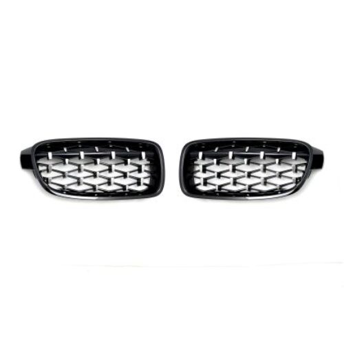 Решетки за BMW F30 (2011+) – Гланц – Diamond Design – хром / черно