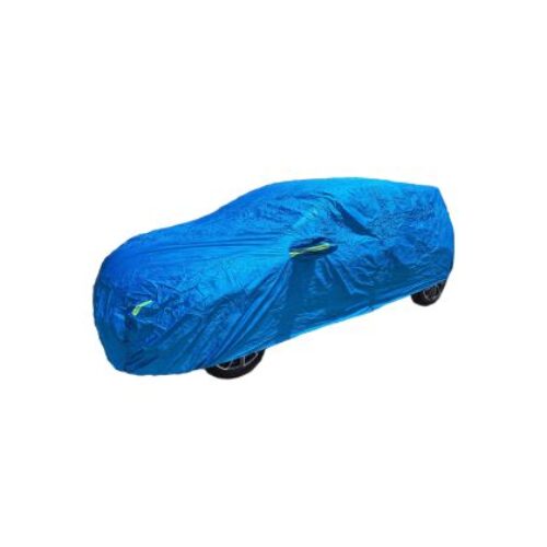 Покривало за кола ватирано отвътре, с цип за шофьорската врата и джобове за огледала 406x165x119cm – размер M – Синьо