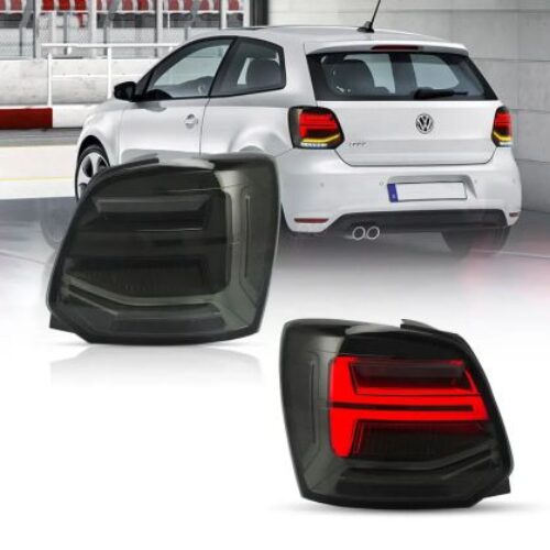 Диодни стопове за VW POLO (2009-2017) GTI / R look с бягащ мигач – опушени