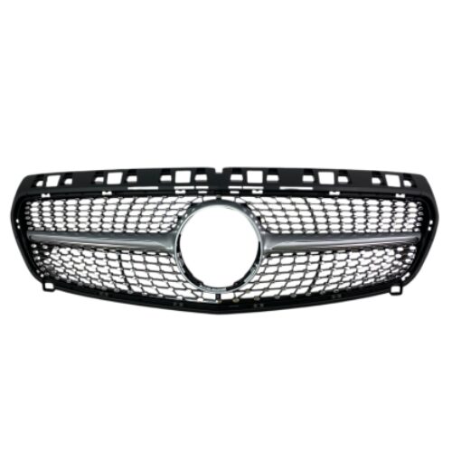 Решетка Mercedes W176 A-Class (2013-2015) – Diamond look, черна с хром лайсни